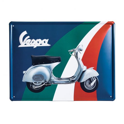 Vespa Rectangular Tin Platter Italian Flag