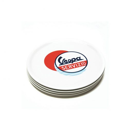 Vespa Round Pizza Dish Red Servizio