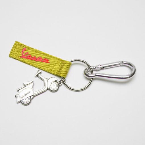 Vespa Keyring with Metal Scooter and Yellow Webbing