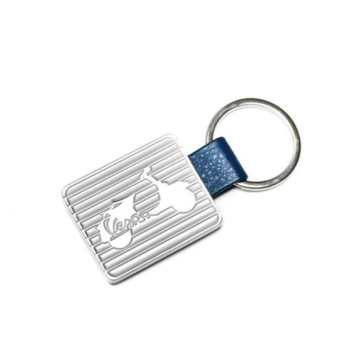 Vespa Metal Keyring -Stripe White