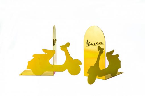 Vespa Yellow Metal Bookends