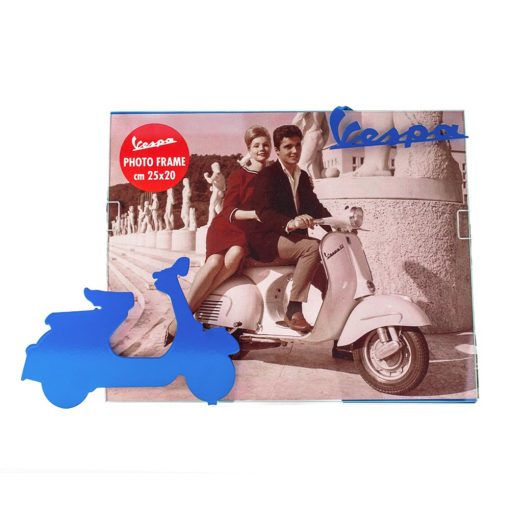 Vespa Photo Frame with Large Blue Metal Vespa