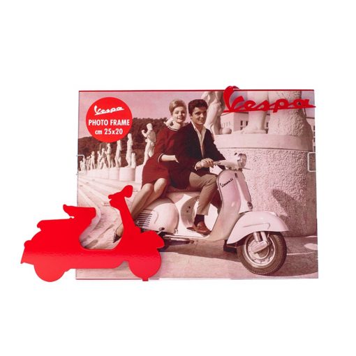 Vespa Photo Frame with Large Red Metal Vespa