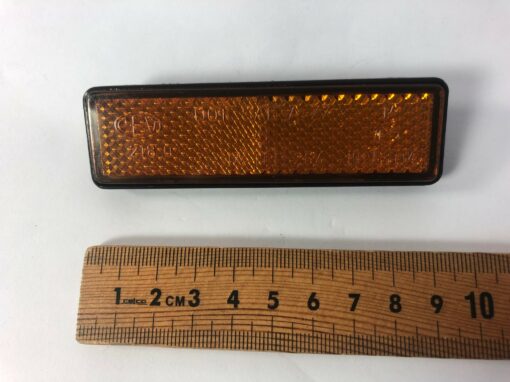 Vespa PX Front Fender Reflector Orange Rectangular - Image 2