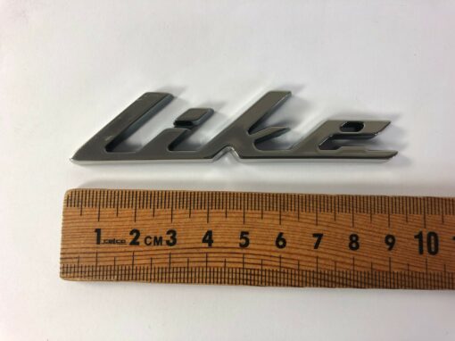 Kymco "Like" Decal Raised Chrome (Like 150i) Front Body - Image 2