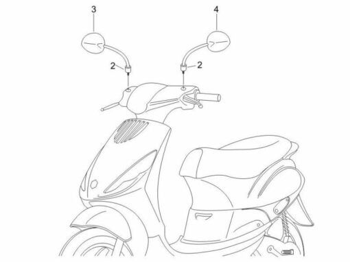 Piaggio Zip Left Side Mirror - Image 3