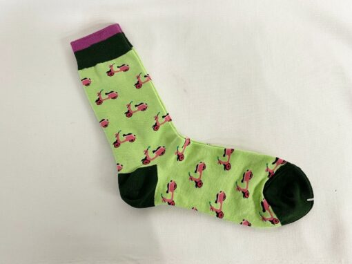 Green and Pink Scooter Socks
