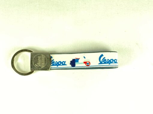 Vespa White Wrist Strap Key Ring - Image 2