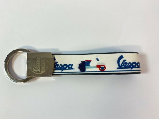 Vespa White Wrist Strap Key Ring